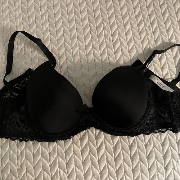 Sofra Black Lace Bra, 34C - Picture 1 of 1